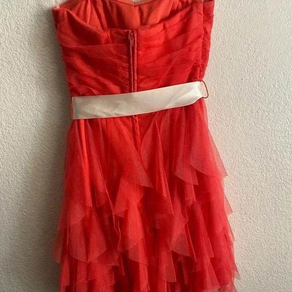 Teeze Me Ice Princess Short Strapless Dress Coral 1 - Picture 6 of 13